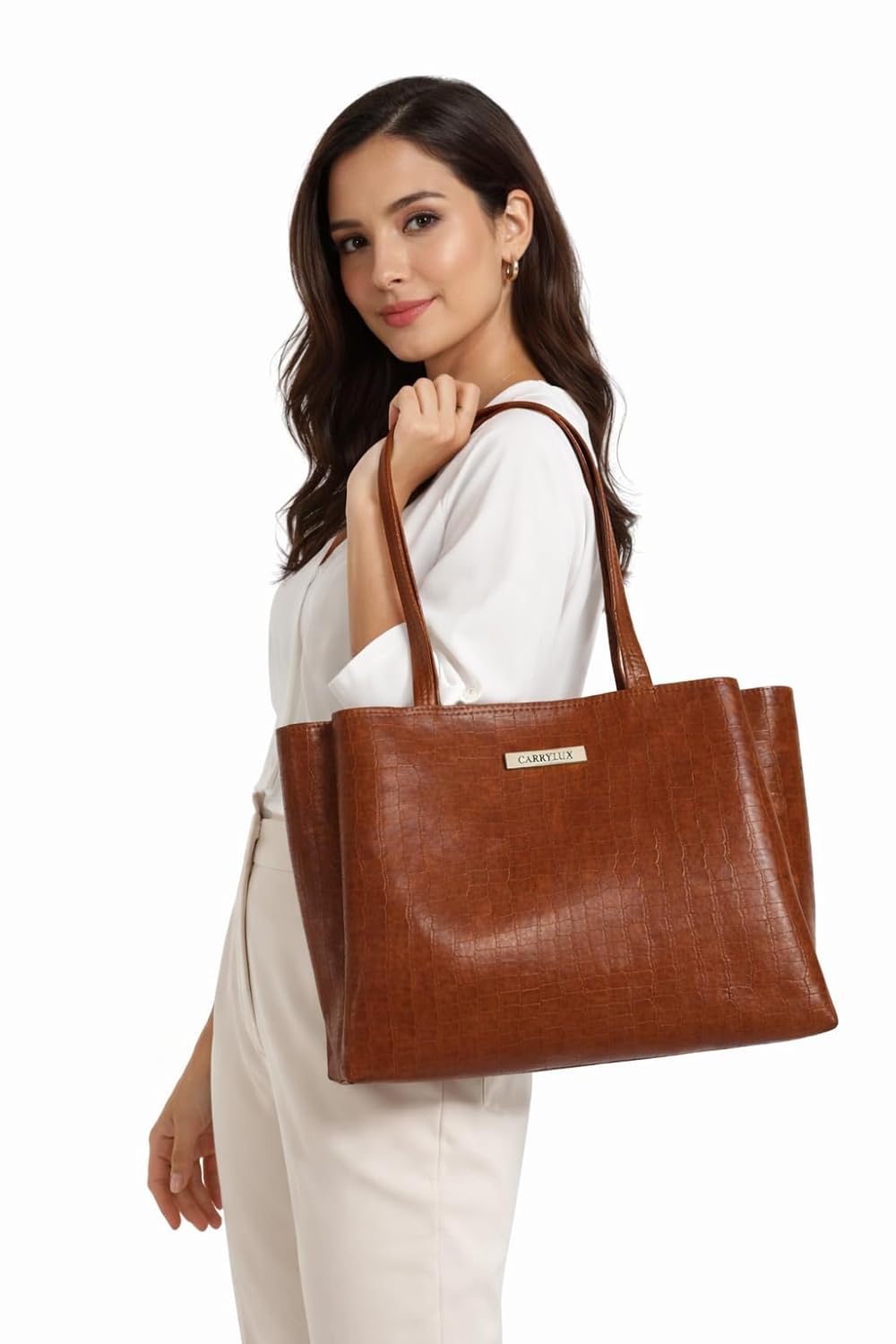 Lemura Croco Pattern Large Capacity Tote Bag