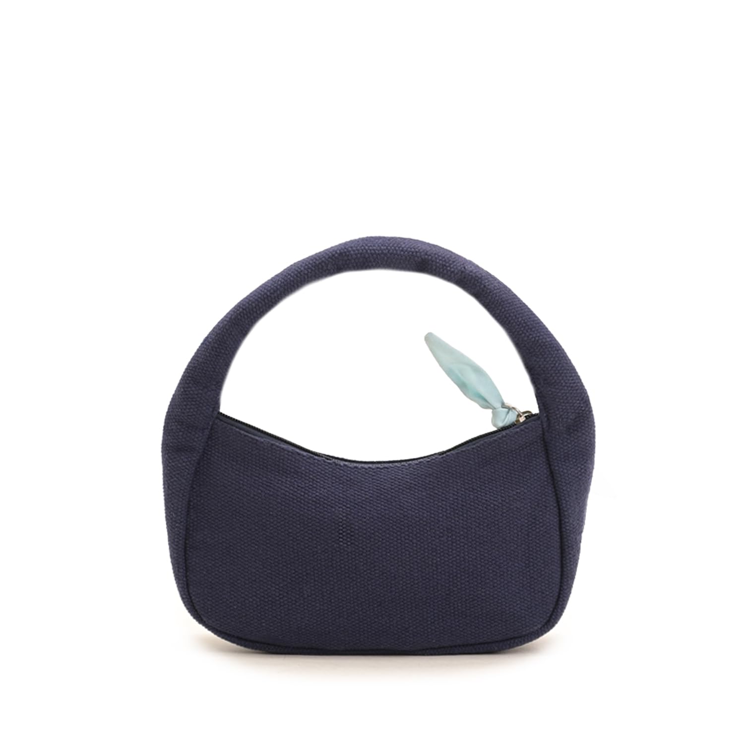 Boho Girl Indigo Blossom Tote Bag – Navy Blue Floral Handbag for Women with Embroidered Flowers, Padded Handle & Ribbon Detail – Chic Shoulder Bag for Travel, Brunch