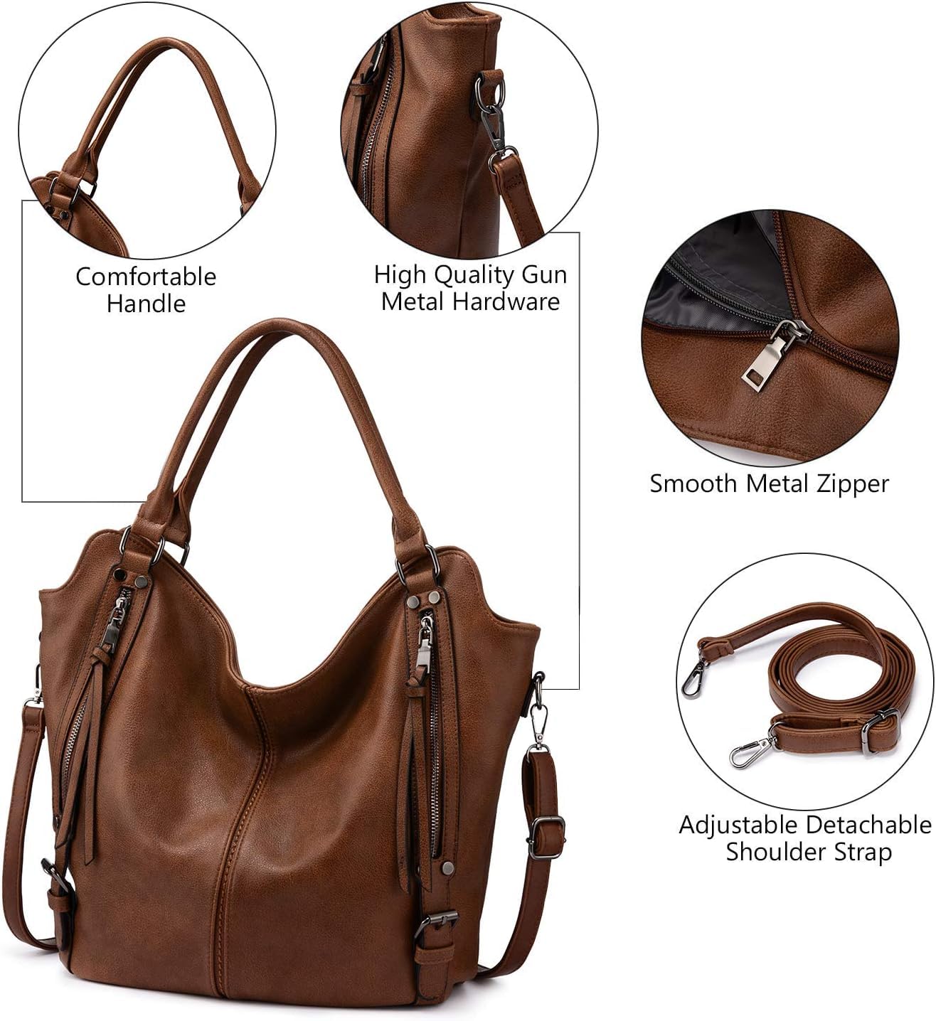INOVERA (LABEL) Hand Bags for Women Combo - Faux Leather Stylish Ladies Handbag Purse - Crossbody Shoulder Sling Bag with Adjustable Strap