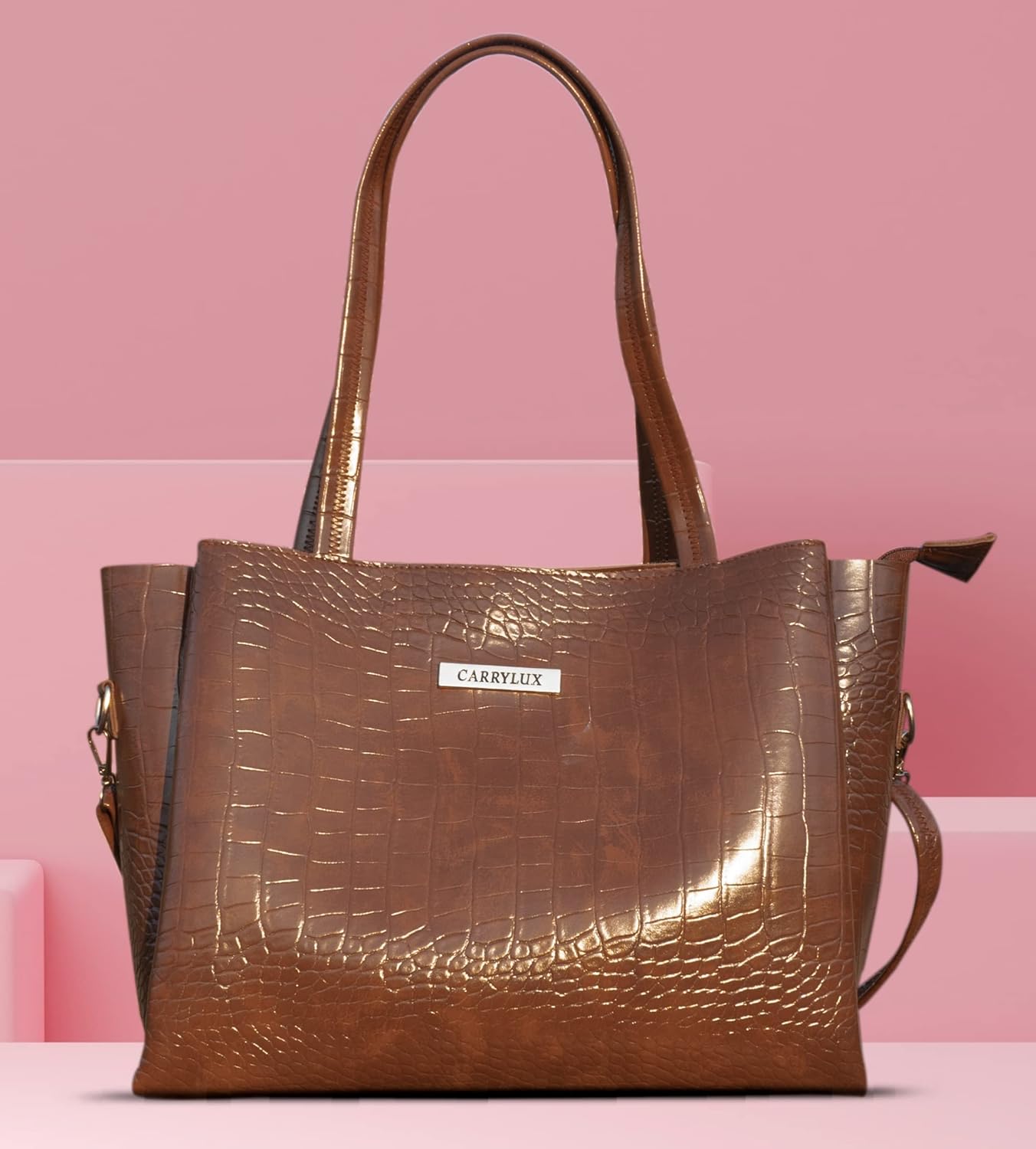 Lemura Croco Pattern Large Capacity Tote Bag