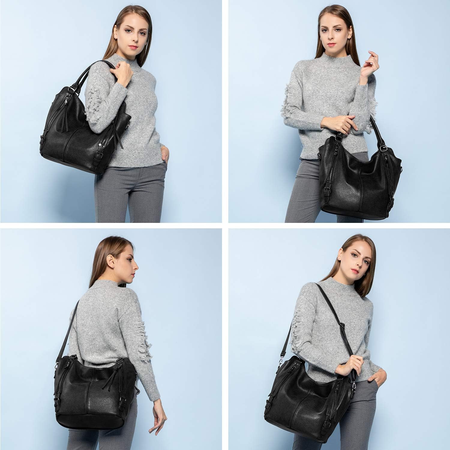 INOVERA (LABEL) Hand Bags for Women Combo - Faux Leather Stylish Ladies Handbag Purse - Crossbody Shoulder Sling Bag with Adjustable Strap