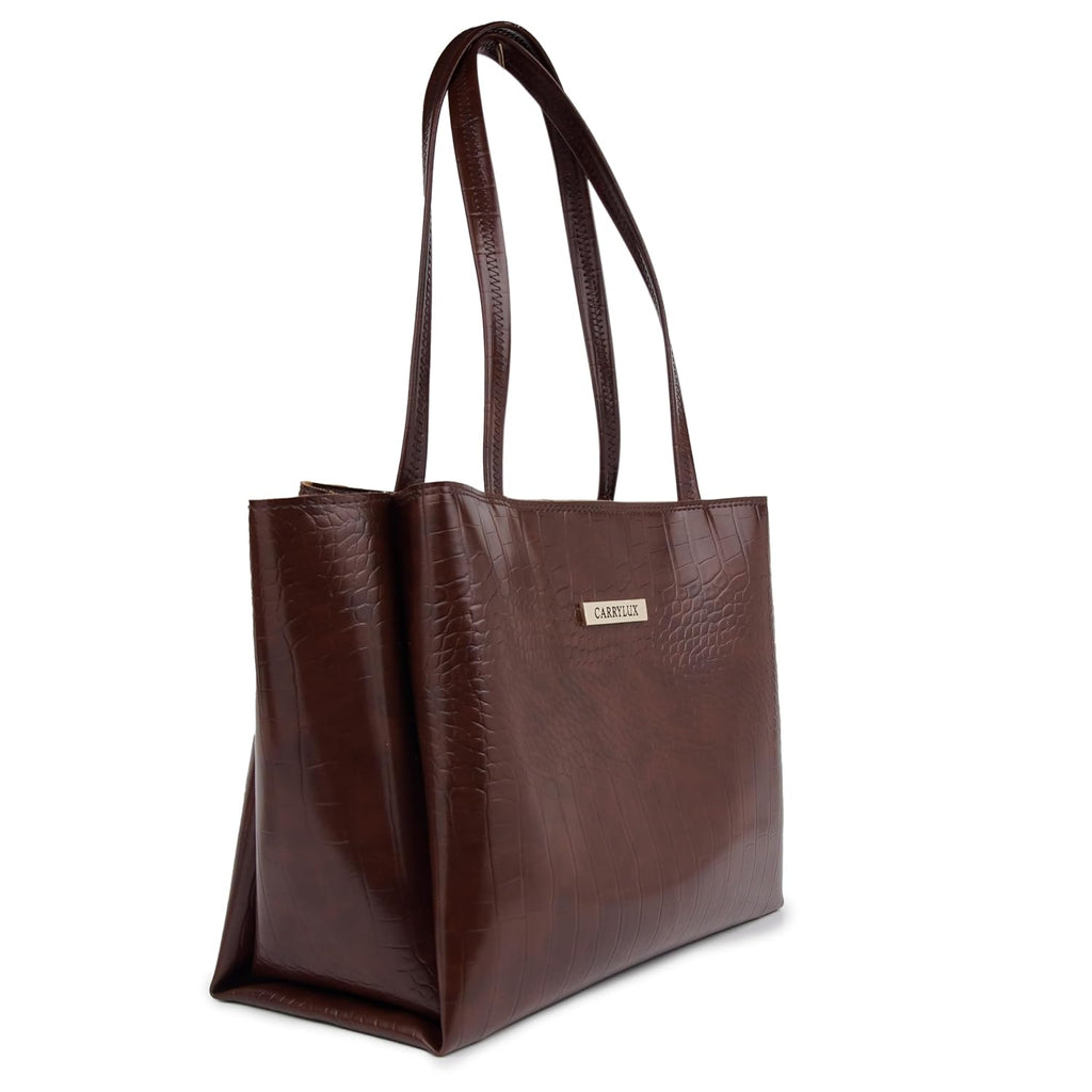 Lemura Croco Pattern Large Capacity Tote Bag